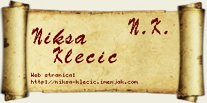 Nikša Klecić vizit kartica
